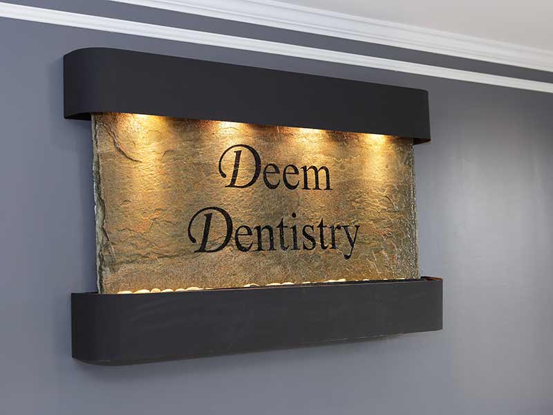 Signage inside Deem Dentistry office in Washington, IN